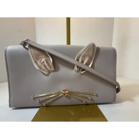 Kate Spade New York Make Magic Rabbit Bunny Cali Crossbody Clutch Bag 14k Gold - Picture 3 of 16